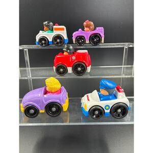 Little People Wheelies Cars Lot of 5 Vehicles Fisher-Price Police, Fire Truck